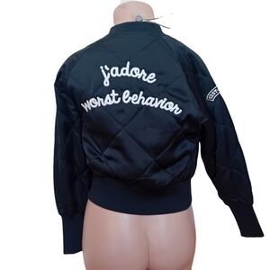 Women's Wrstbhvr High End Bomber Jacket "J'adore Worst Behavior" Full Zip Size S